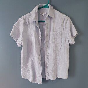 And Now This mens size small light baby blue button down top lightweight summer